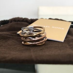 Michael Kors ring tri tone stainless steel